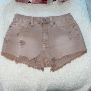 Pink jean shorts